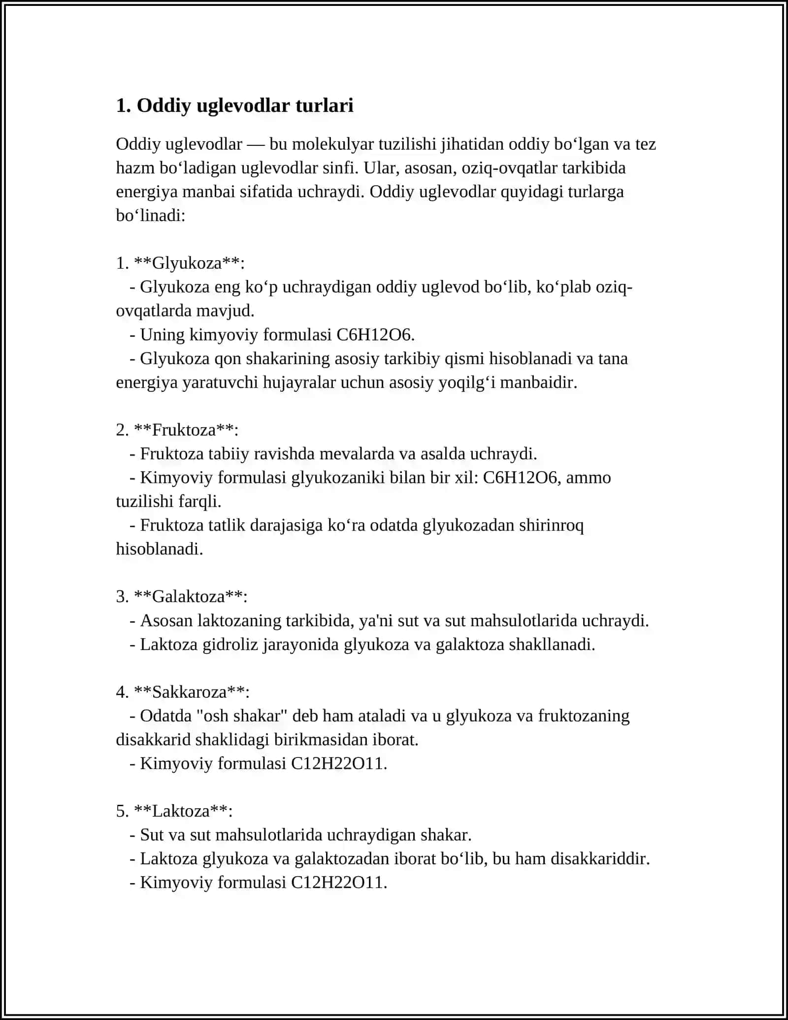 ODDIY VA MURAKKAB UGLEVODLAR 3