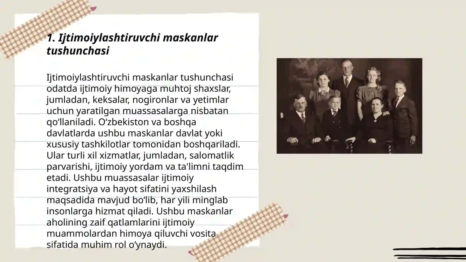 Ijtimoiylashtiruvchi maskanlar va oilaning ijtimoiylashuvdagi oʻrni 3