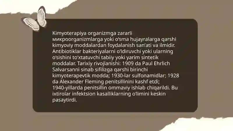 Kimyoterapiya va antibiotiklar: taʼrif va tarixiy rivojlanishi 3