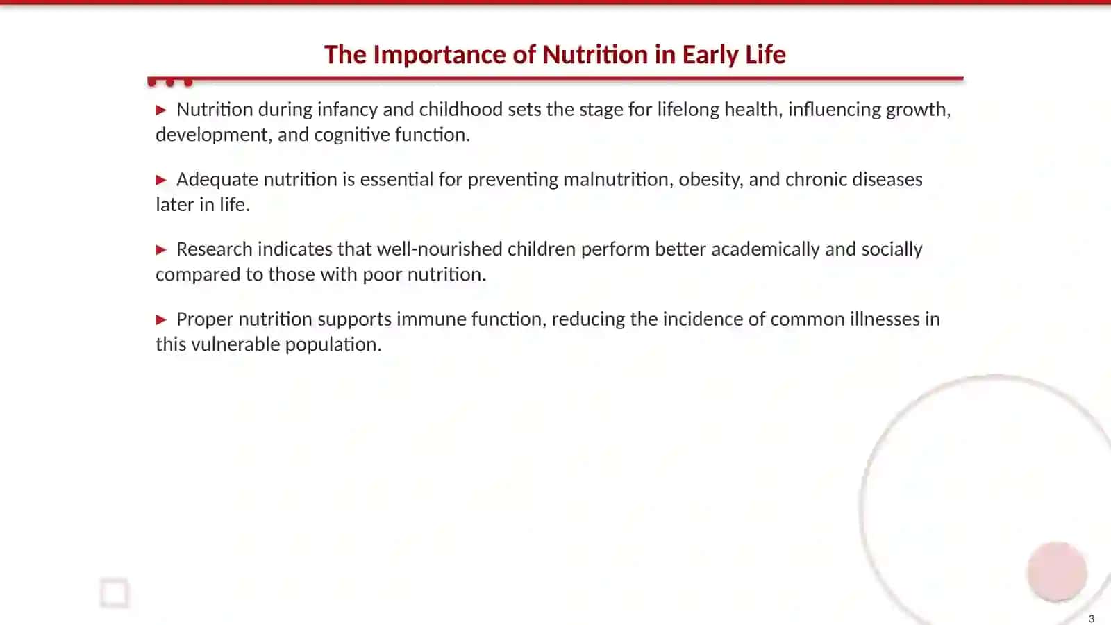 Nutritional Guidelines for Infants and Children 3