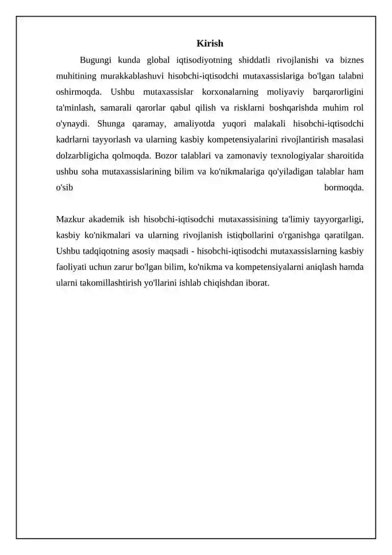 Buxgalter-iqtisodchi mutaxassisning akademik va kasbiy ko‘nikmalari 3