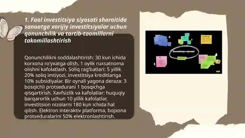 Faol investitsiya siyosati sharoitida sanoat korxonalariga xorijiy investitsiyalarni jalb etish yoʻnalishlari 3