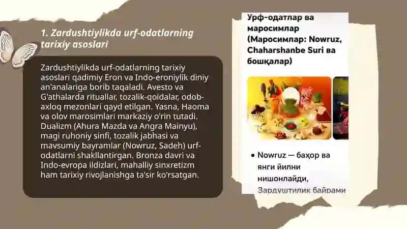 Zardushtiylik talimotida urf odat marosimlar manaviy axloqiy qarashlar 3
