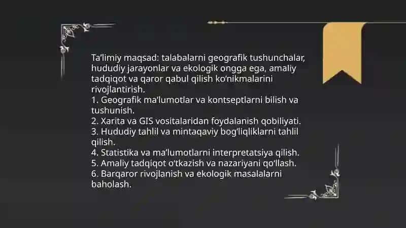 Geografiya taʼlimi mazmunining tarkibiy qismlari 3