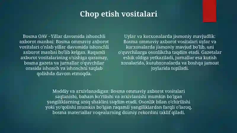 San’At Sohasidagi Yangiliklarni Ommaviy Axborot Vositalarida E’Lon Qilish 3
