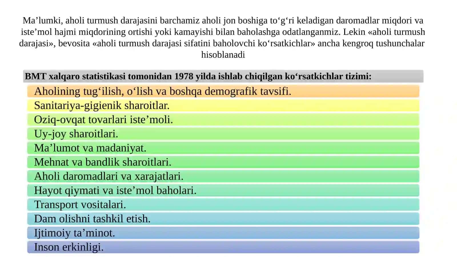 Turmush darajasi va barqaror rivojlanishi 3