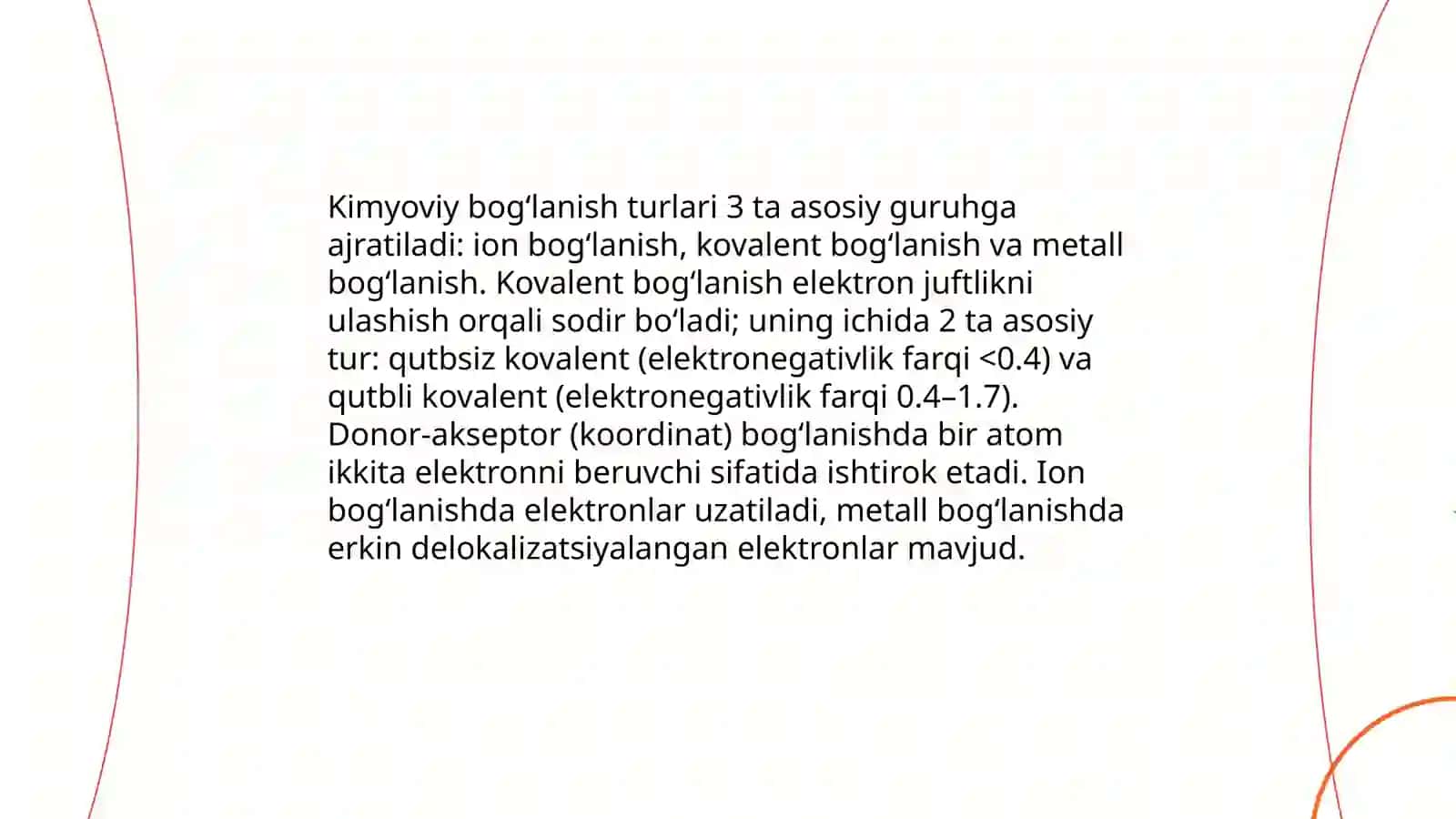 Kimyoviy bogʻlanish turlari 3