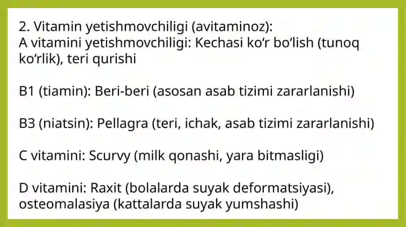 Ovqatlanish va tashqi muhit taʼsirlari bilan bogʻliq boʻlgan kasalliklar 3