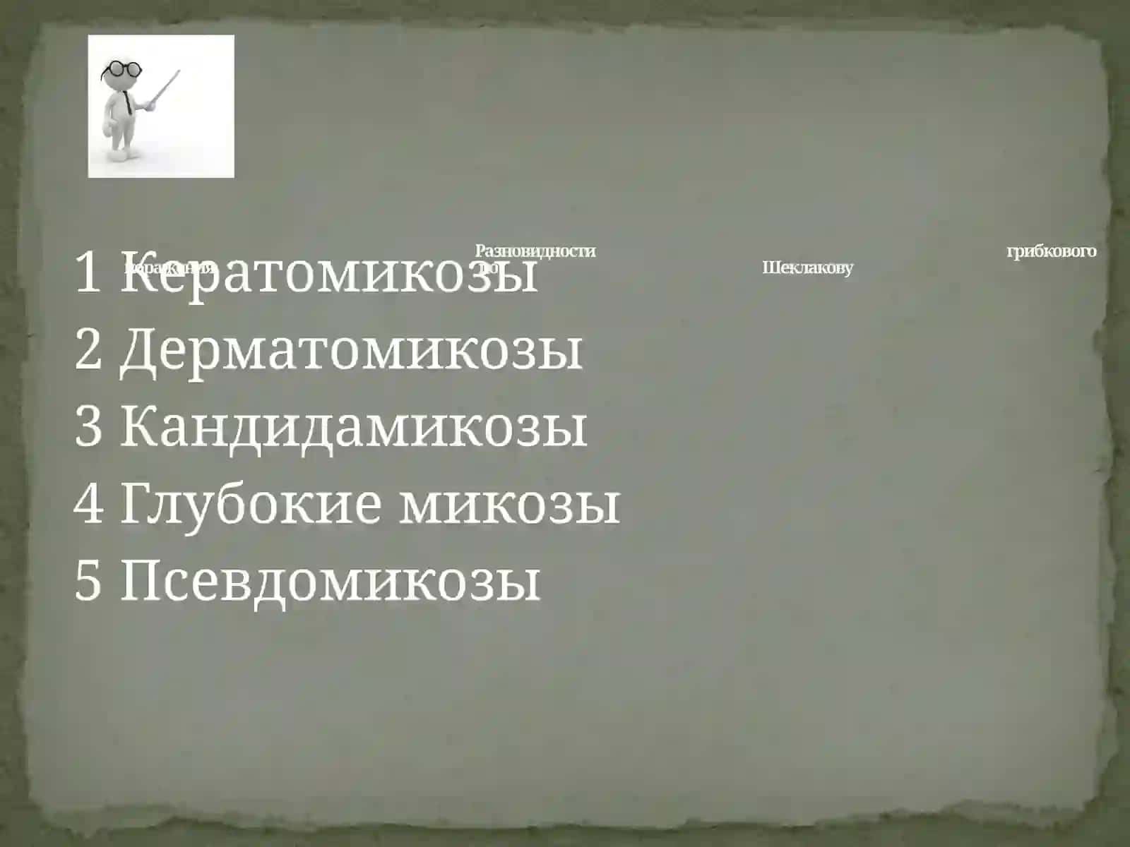 ГРИБКОВЫЕ ИНФЕКЦИИ КОЖИ. КЕРАТАМИКОЗЫ, ДЕРМАТОМИКОЗЫ, КАНДИДОЗЫ, ОНИХОМИКОЗЫ 3