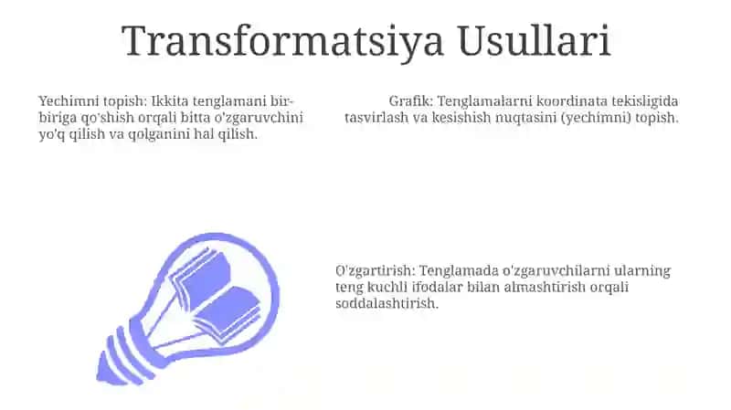 Tenglamalar yechish usullari 3