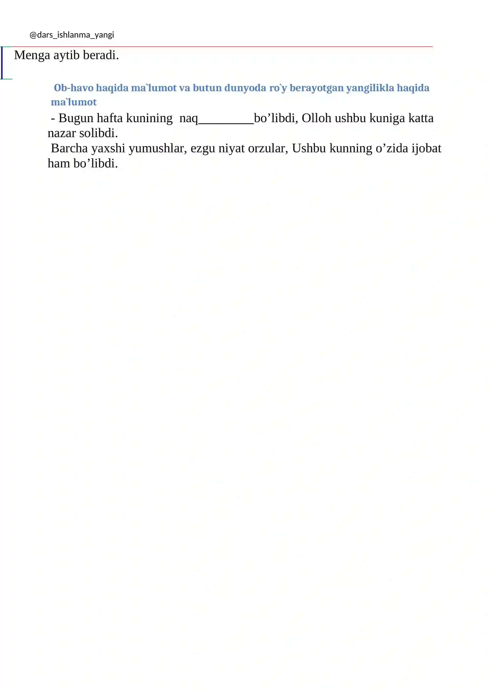 2-sinf matematika fanidan 1 soatlik dars 3