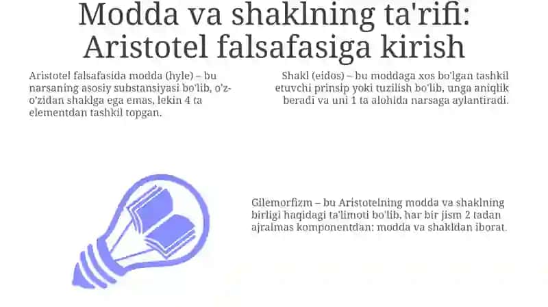 Modda va shakl: Aristotel falsafasiga kirish 3