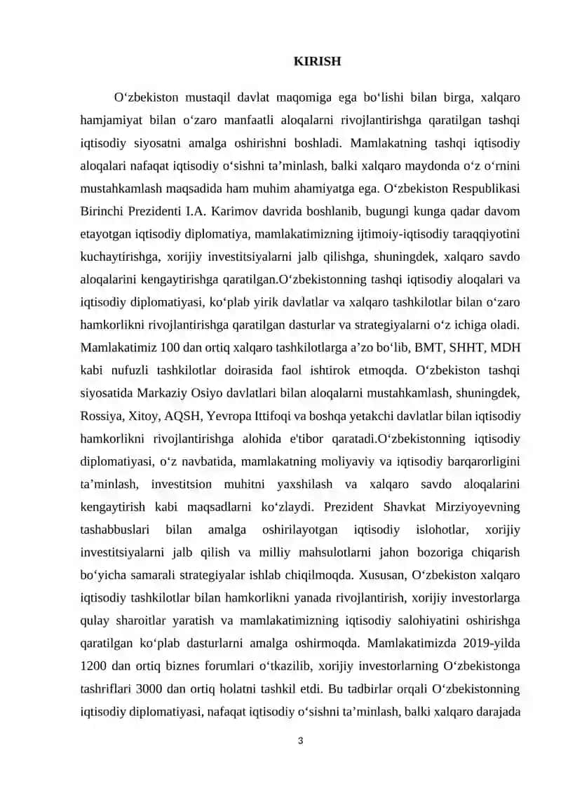 O‘zbekistonning tashqi iqtisodiy aloqalarining o‘rnatilishi va o‘ziga xos xususiyatlari 3