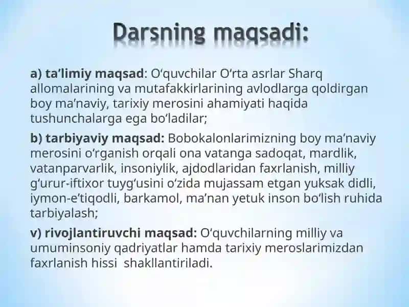 O‘rta Asrlar Sharq Allomalarining Tarixiy Merosi 3