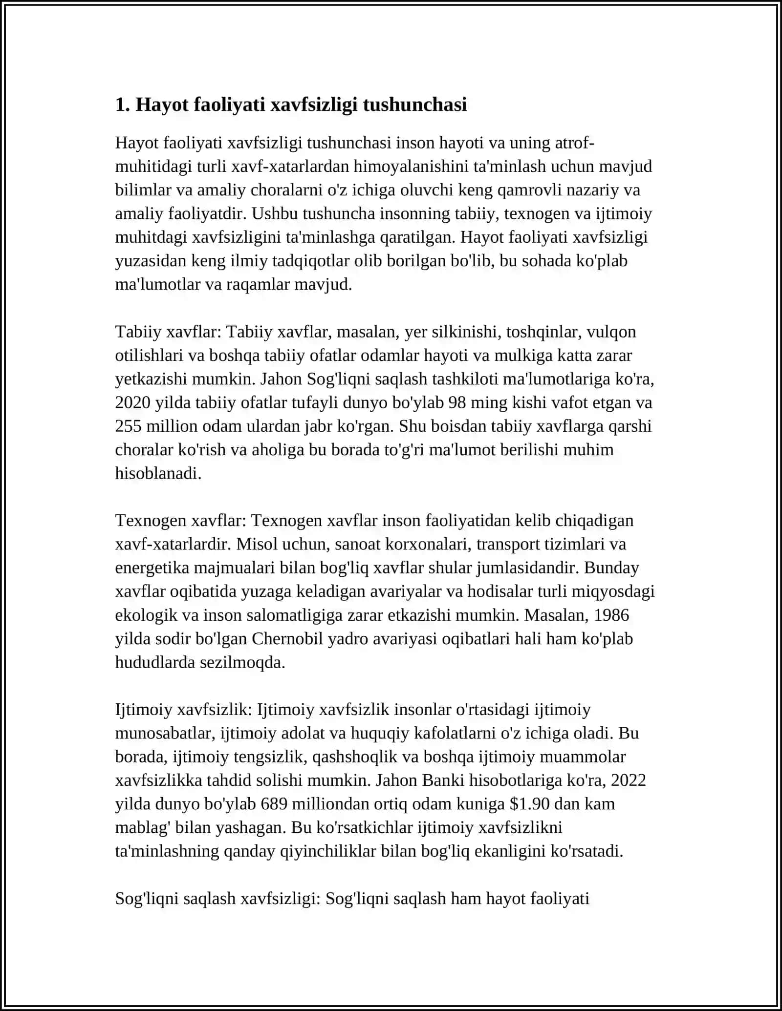 HAYOT FAOLIYATI XAVFSIZLIGI TUSHUNCHASI 3