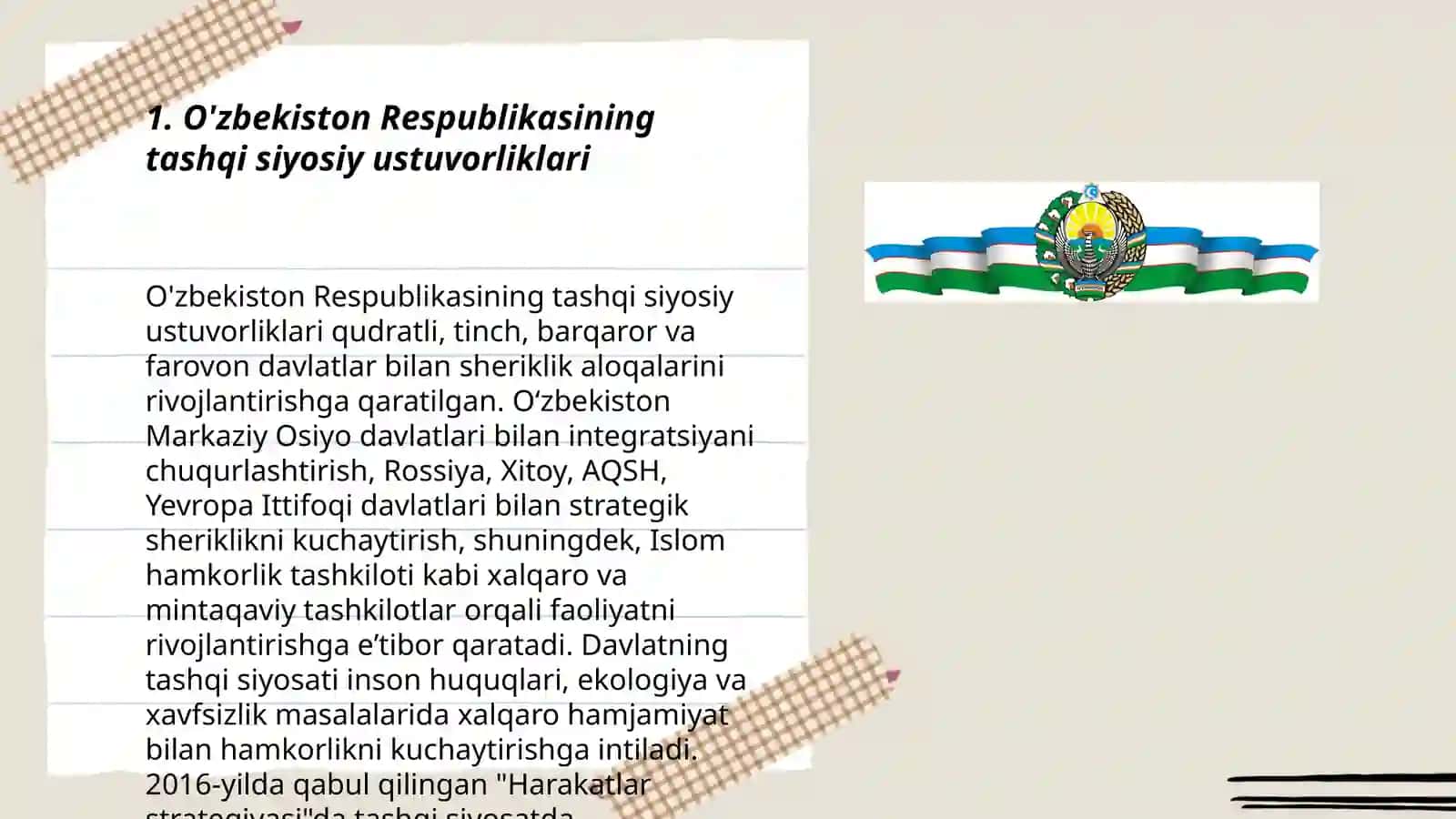 O'zbekiston Respublikasi va Jahon Hamjamiyati 3