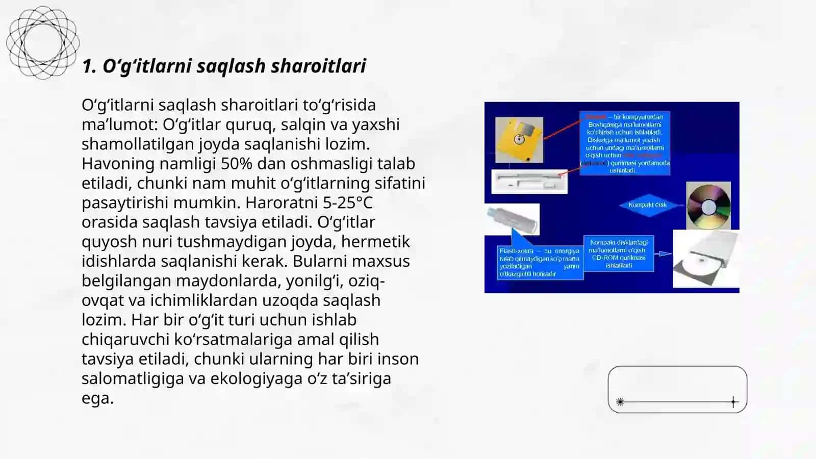 Oʻgʻitlarni saqlash, tashish va ishlatish 3