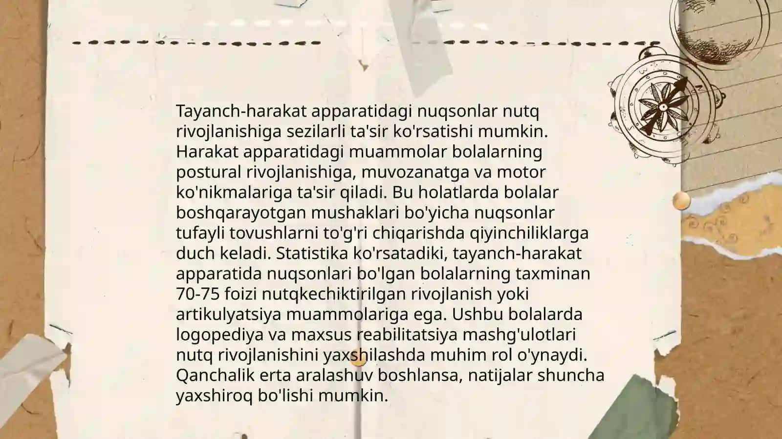 Tayanch harakat apparatida nuqsonlar bo’lgan murakkab nuqsonli bolalar nutq kamchiliklarini logopedik korreksiyasi 3