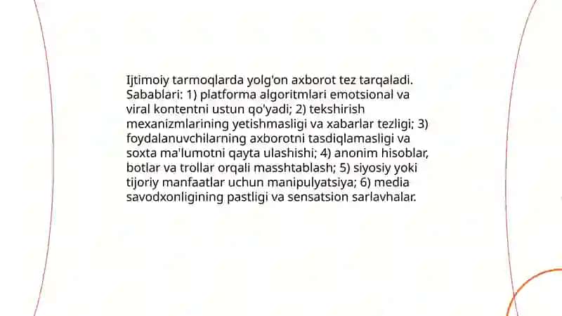 Ijtimoiy tarmoqlar va axborot ishonchililigi muommasi 3