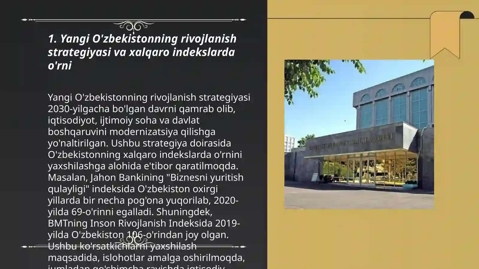 Yangi Oʻzbekistonda ijtimoiy-siyosiy iqtisodiy va madaniy hayotda roʻy berayotgan oʻzgarishlarning xalqaro reyting va indekslarda aks etishi 3