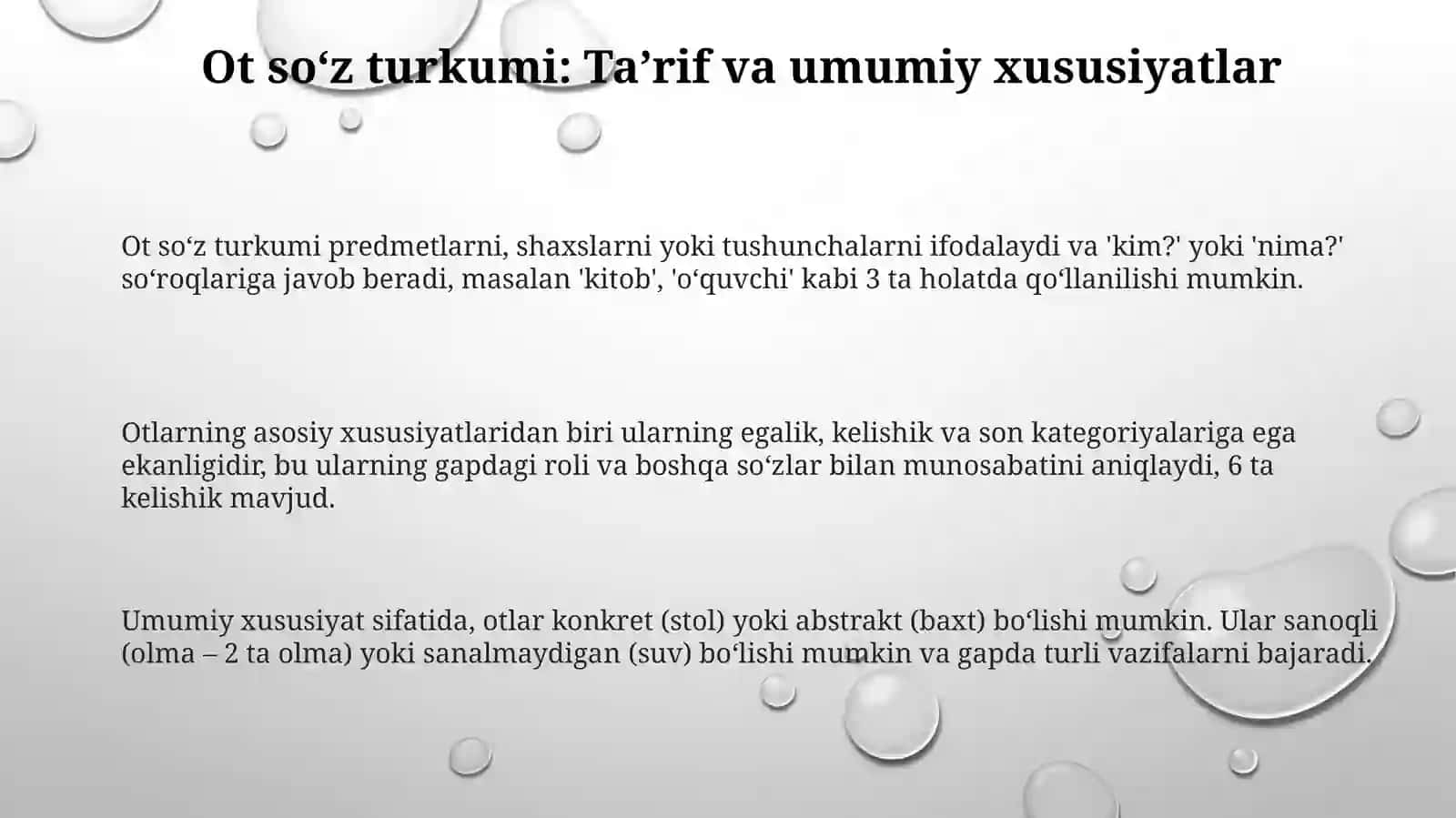Ot turkumiga xos grammatik kategoriyalar 3