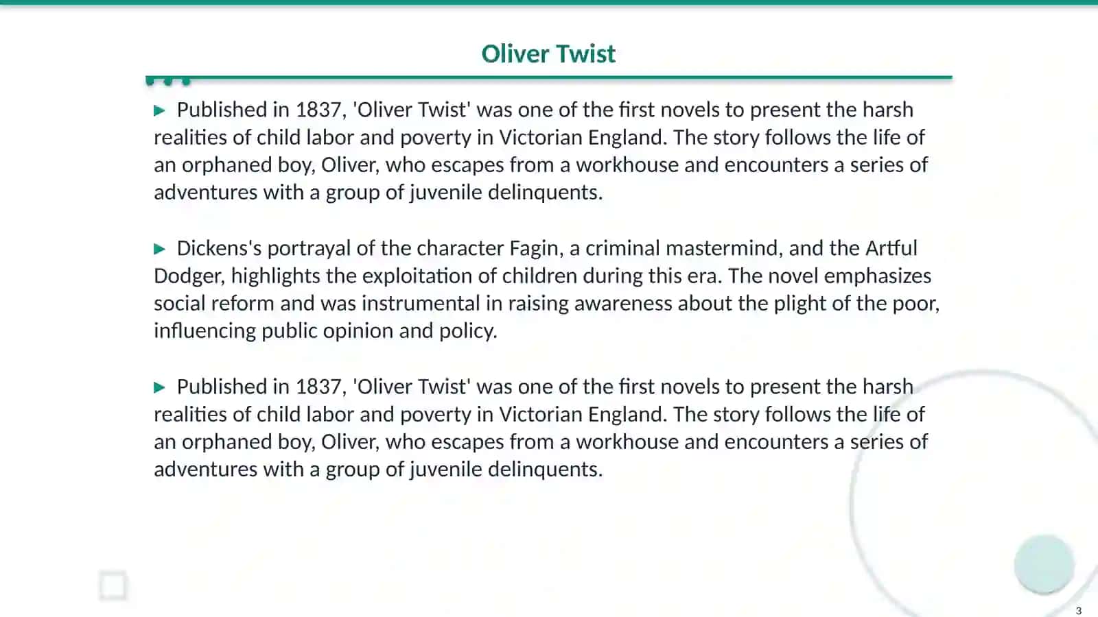 The works of Charles Dickens: Oliver Twist, David Copperfield, Great expectations 3