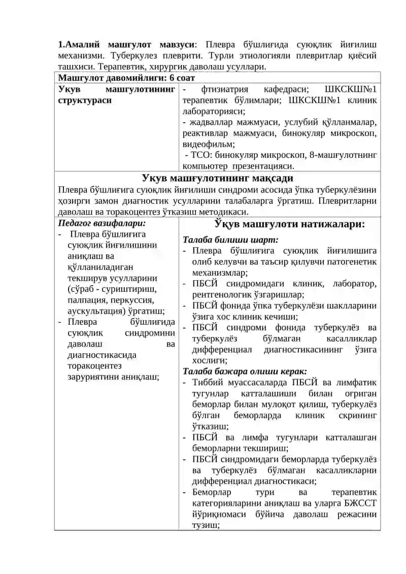 Плевра бўшлиғида суюқлик йиғилиш механизми 3
