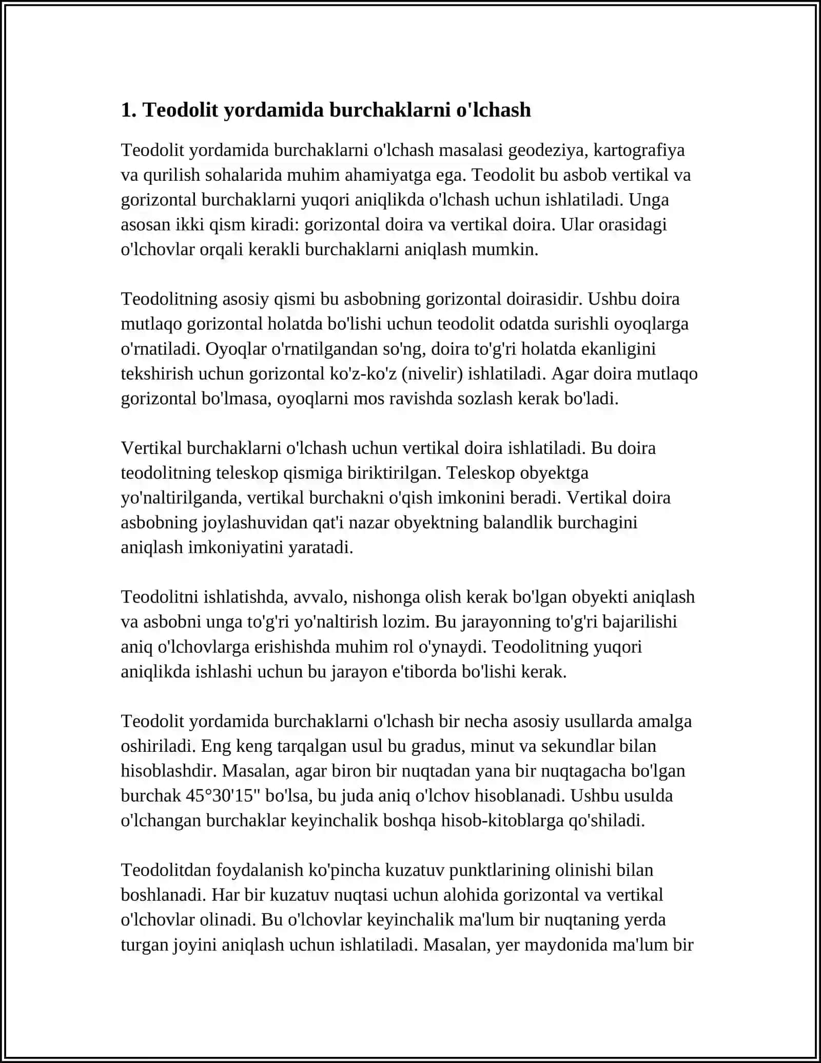 TEODOLIT YORDAMIDA PLAN TUZISH 3