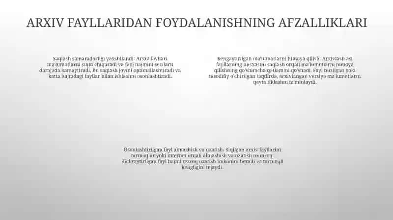 Fayllarni Arxivlash Va Arxiv Fayllarni Ochish 3