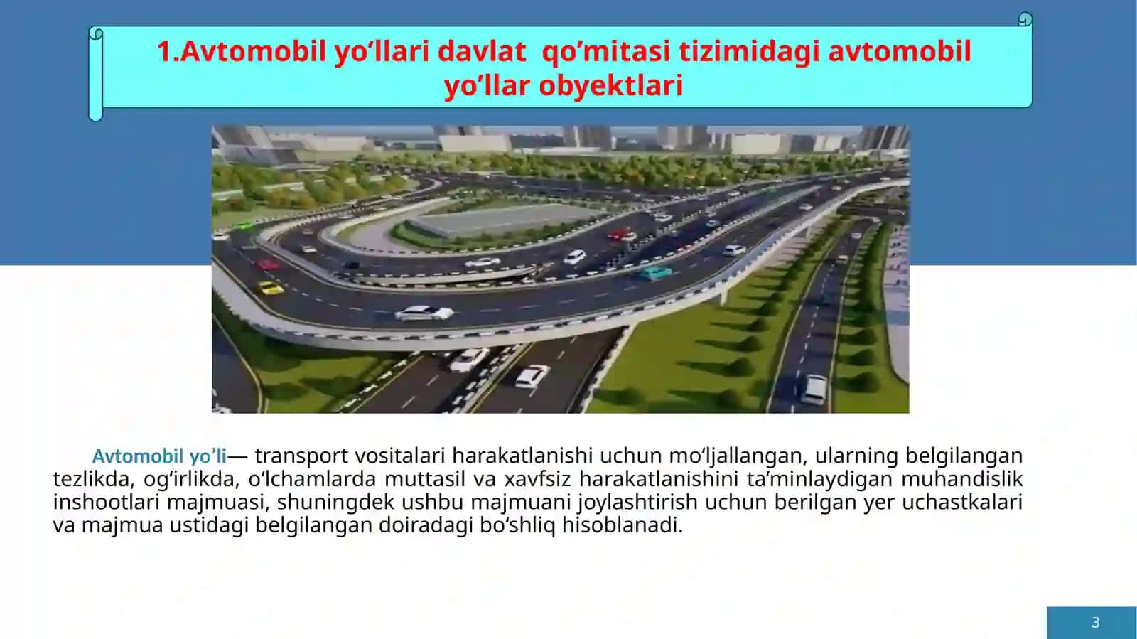 O’zbekiston Respublikasi Avtomobilyo’llari davlat qo’mitasini tizimi 3
