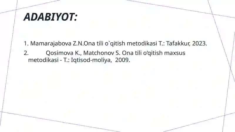 Ona tili o`qitish metodikasi 3