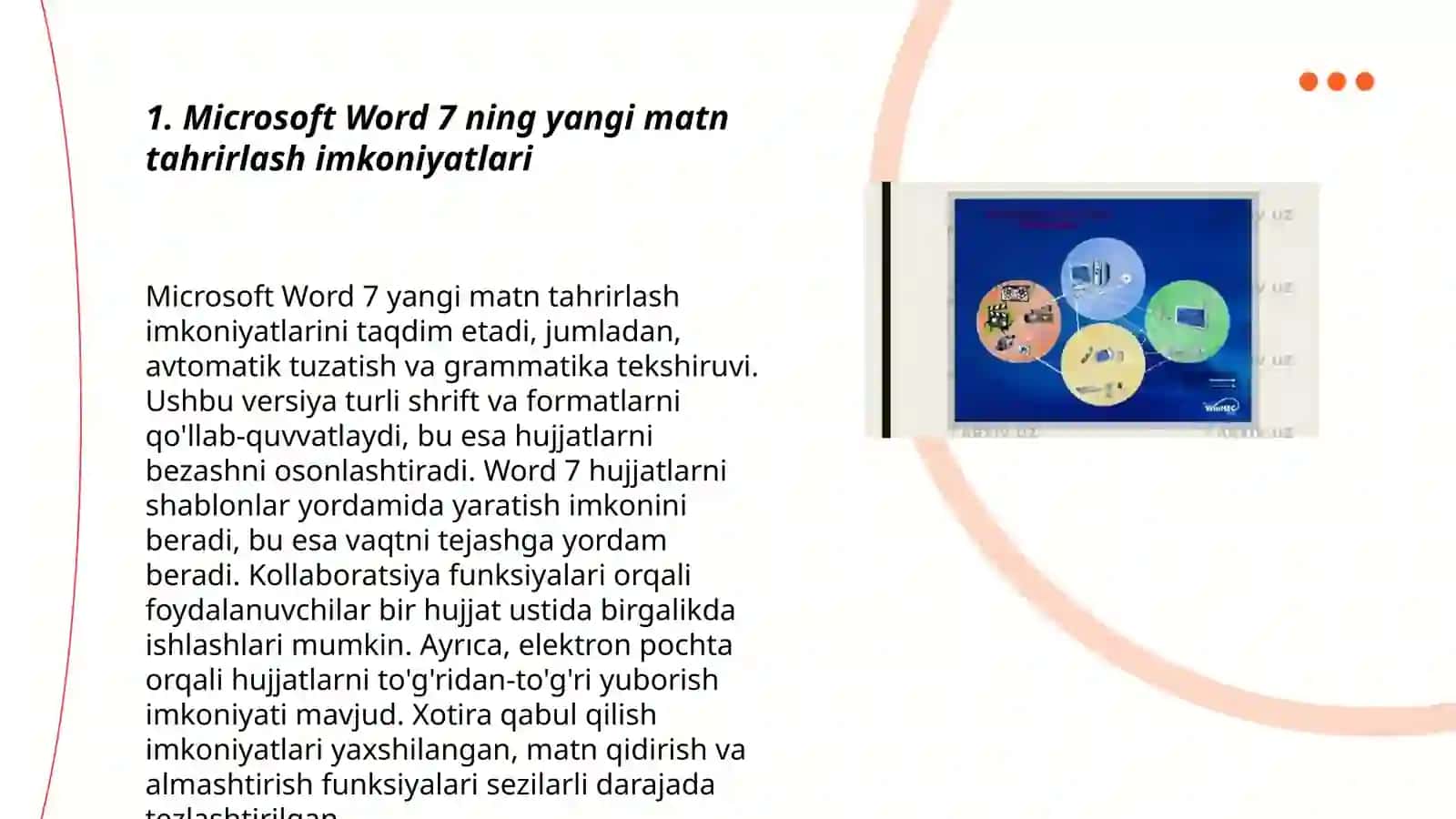 Microsoft Word -7,8,10,11 operatsion tizimlarining yangi imkoniyatlari va qulayliklari 3