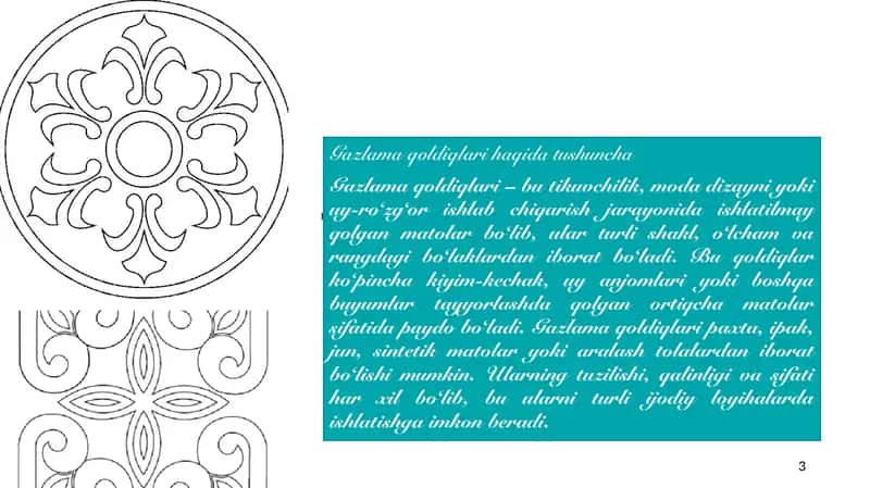 Gazlama qoldiqlari bilan ishlash. “Bezak” namunasini tayyorlash 3