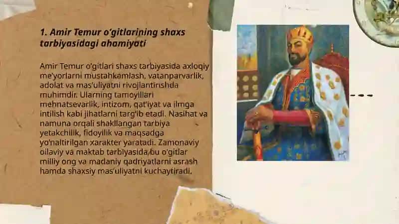 Amir temur oʻgitlarining tarbiyaviy ahamiyati 3