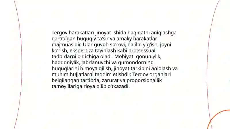 Tergov harakatlari tushunchasi va turlari 3