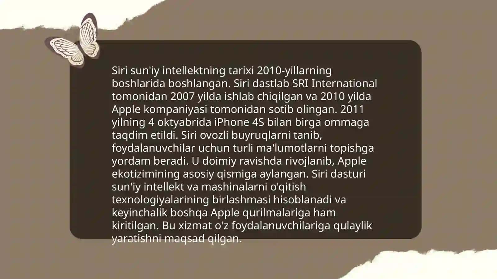 Siri suniy intelekt haqida 3