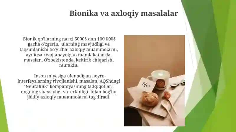 Bionika asoslari va uni inson xayotidagi o'rni 3