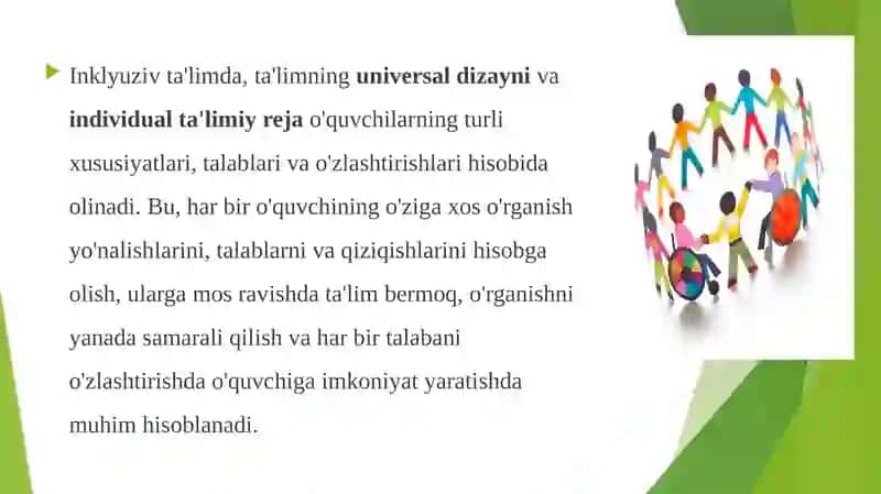 Ta’limning universal dizayni va individual ta’limiy rejasi 3