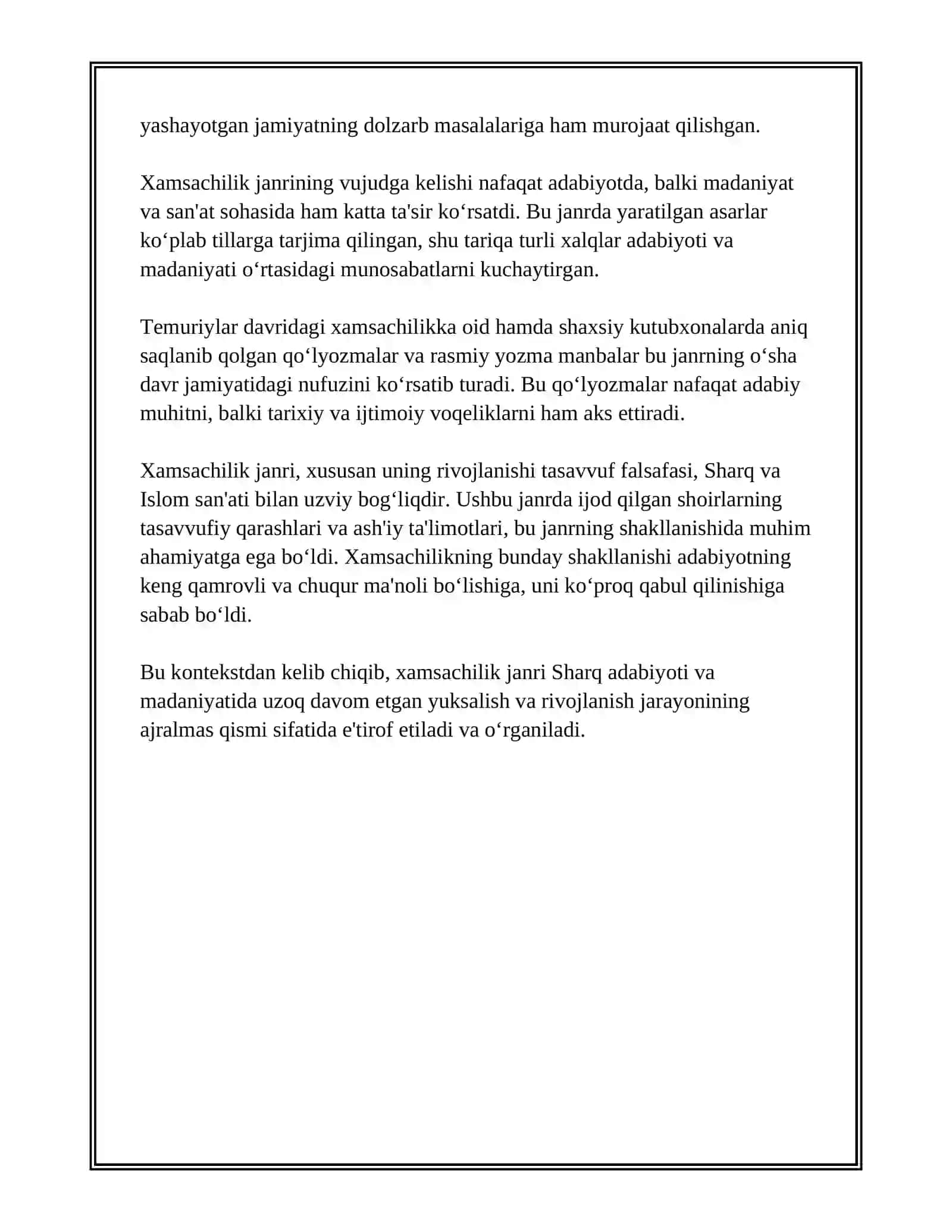 XAMSACHILIK JANRINING VUJUDGA KELISHI 3