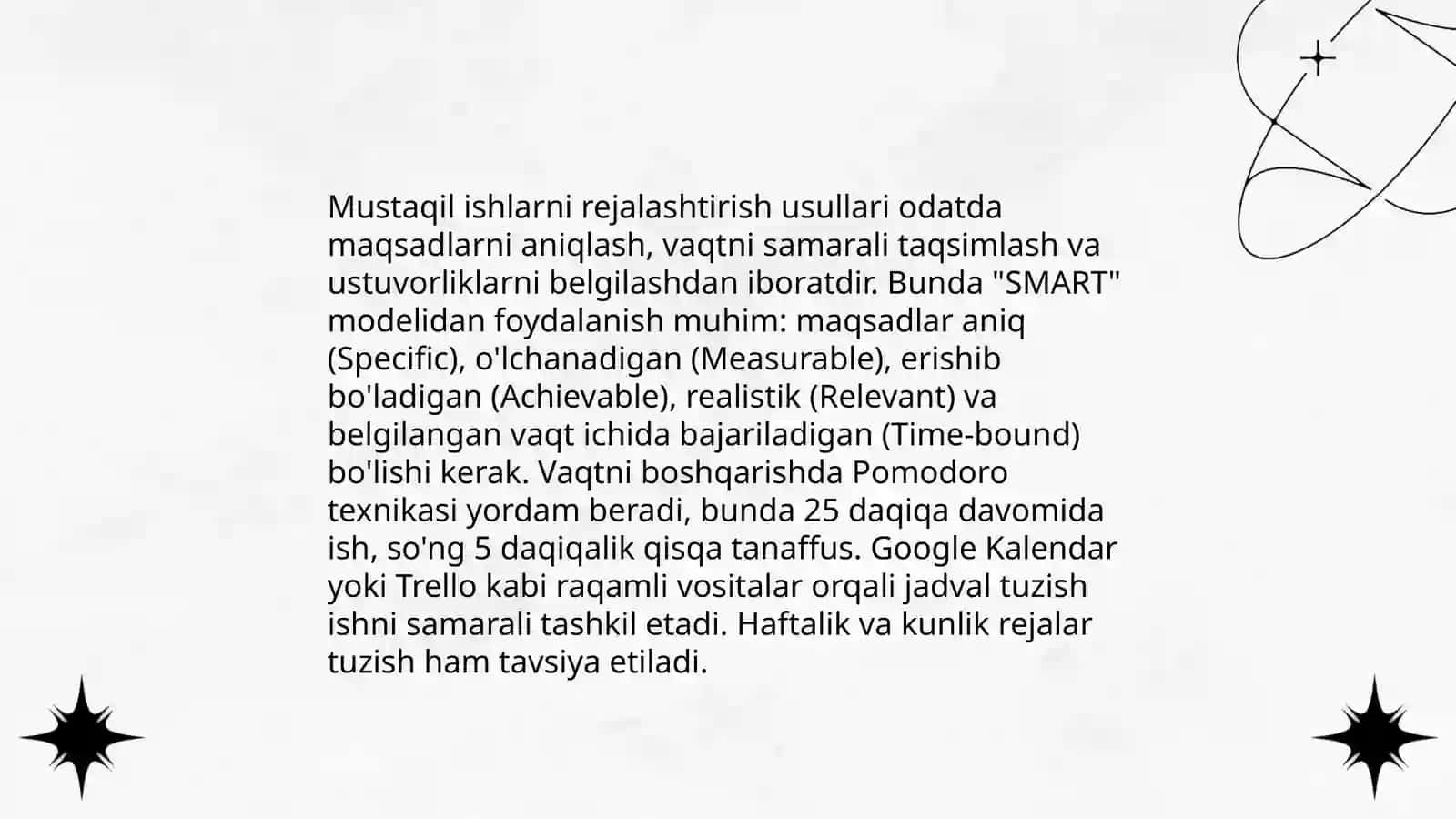 Mustaqil ishlarni tashkil etish,òtkazish va baholashning zamonaviy usullari 3