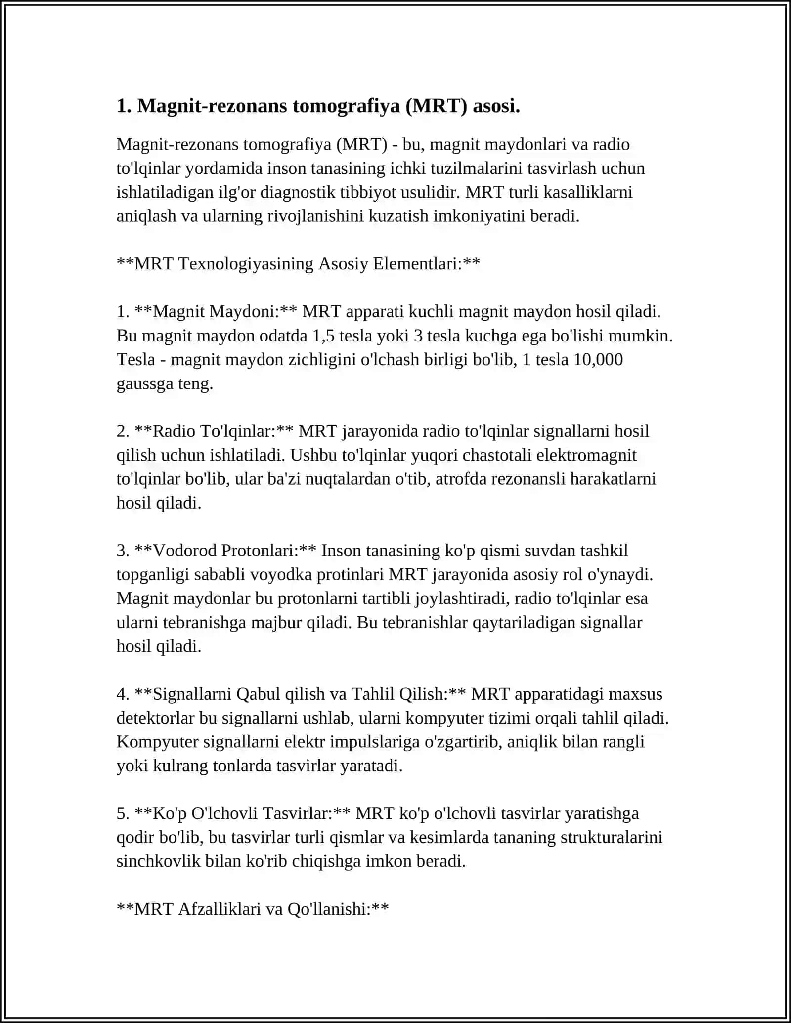 Magnit-rezonans tomografiya (MRT) asosi 3