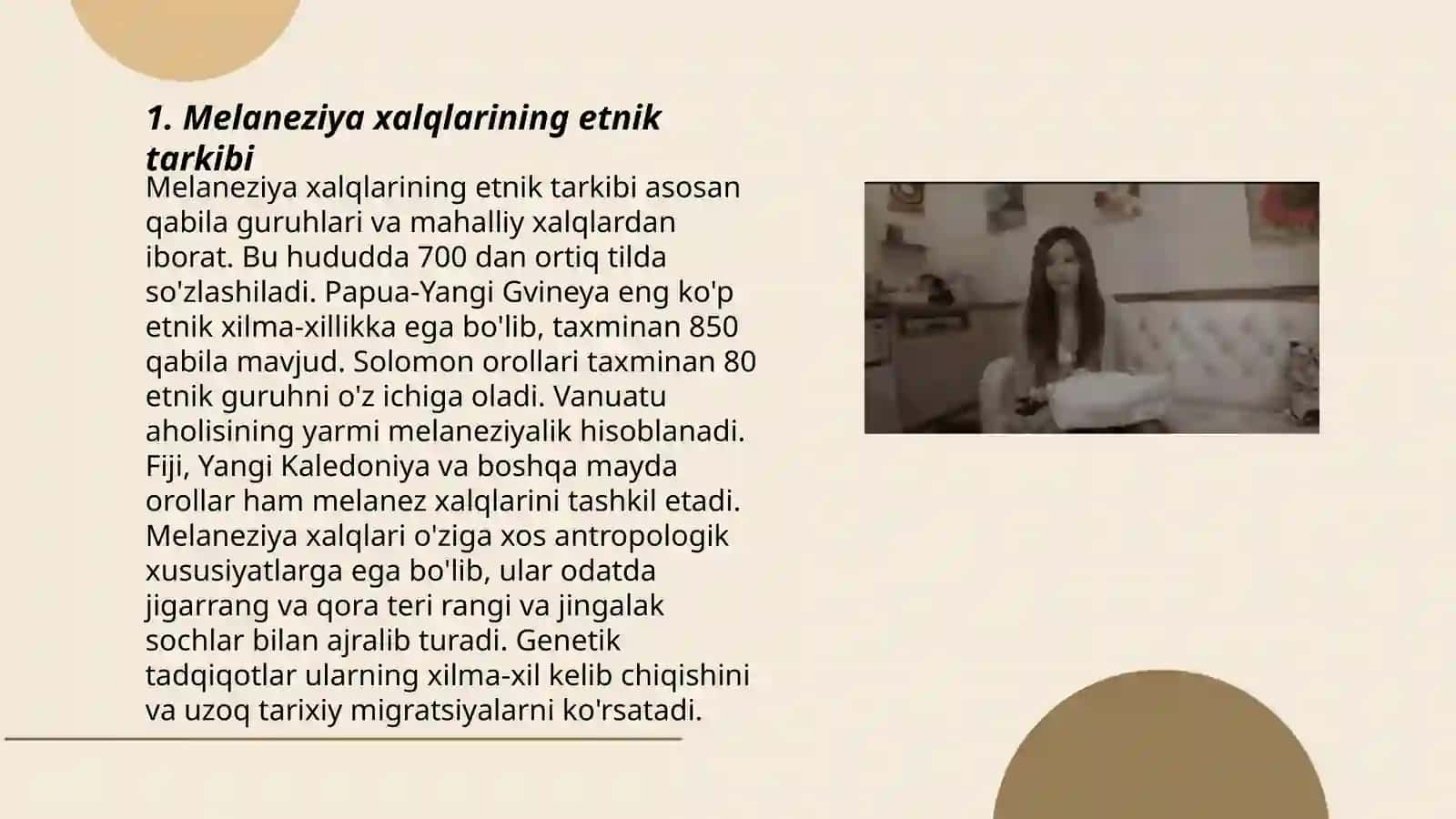 Melaneziya va Yangi Gvineya xalqlari etnologiyasi 3