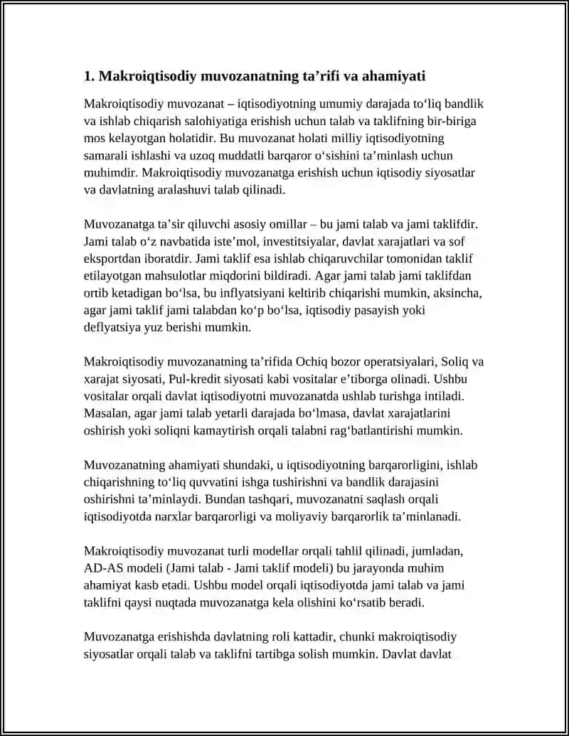 MAKRO IQTISODIY MAUVOZANATI UNGA ERISHISH VA MOHIYATI 3