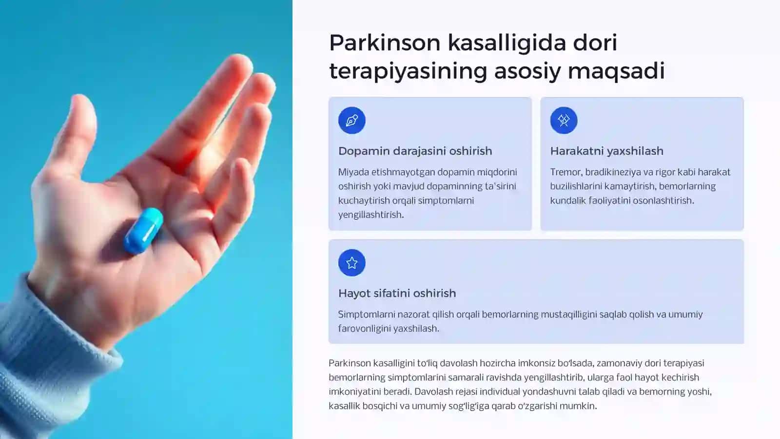 Parkinson kasalligini davolashda ishlatiladigan dori vositalari 3