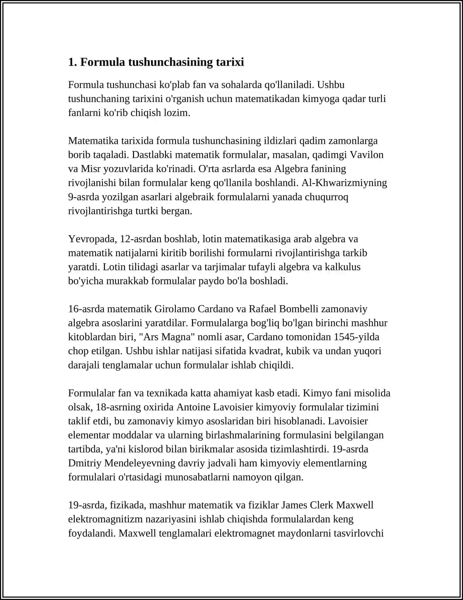 FORMULA TUSHUNCHASI 3
