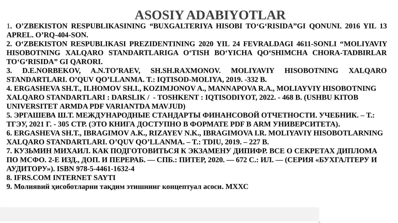 Moliyaviy hisobotni taqdim etishning konseptual asosi 3