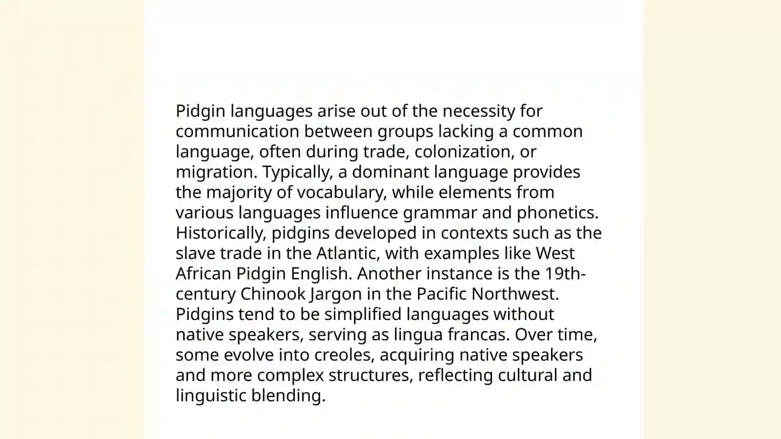 Pidgins 3