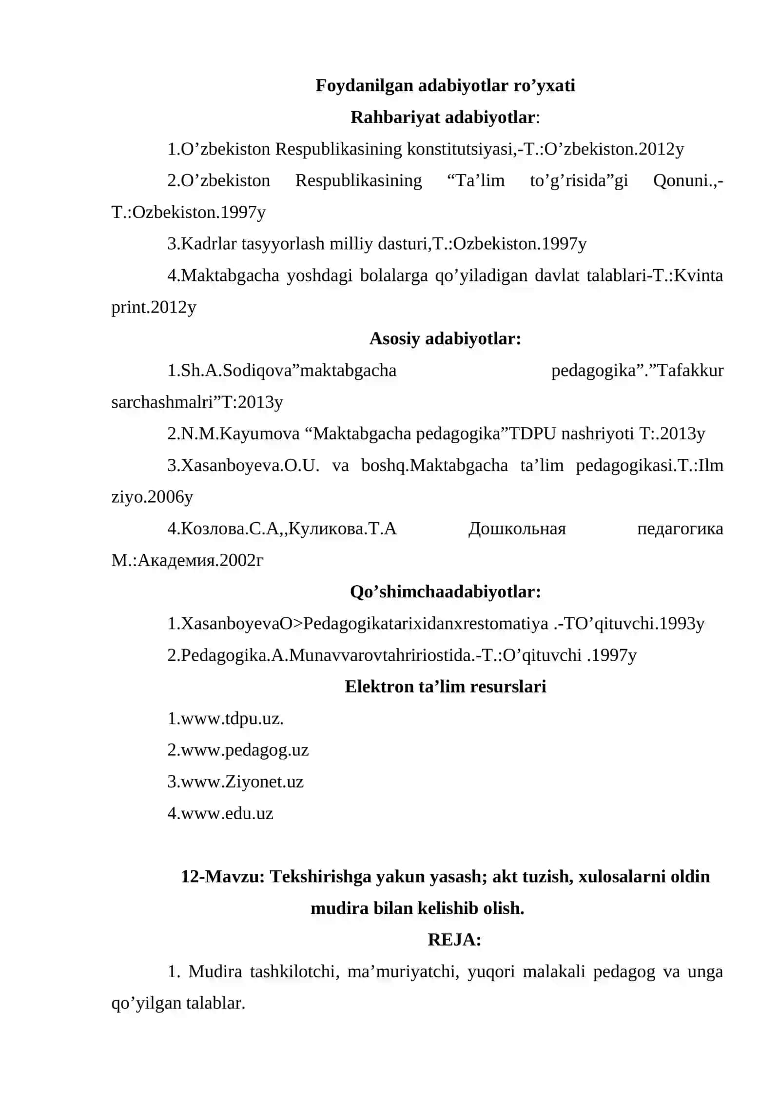 Mudiraning tashkiliy-pedagogik va ma’muriy-xo’jalik ishlariga rahbarlik qilishni tekshirish 3