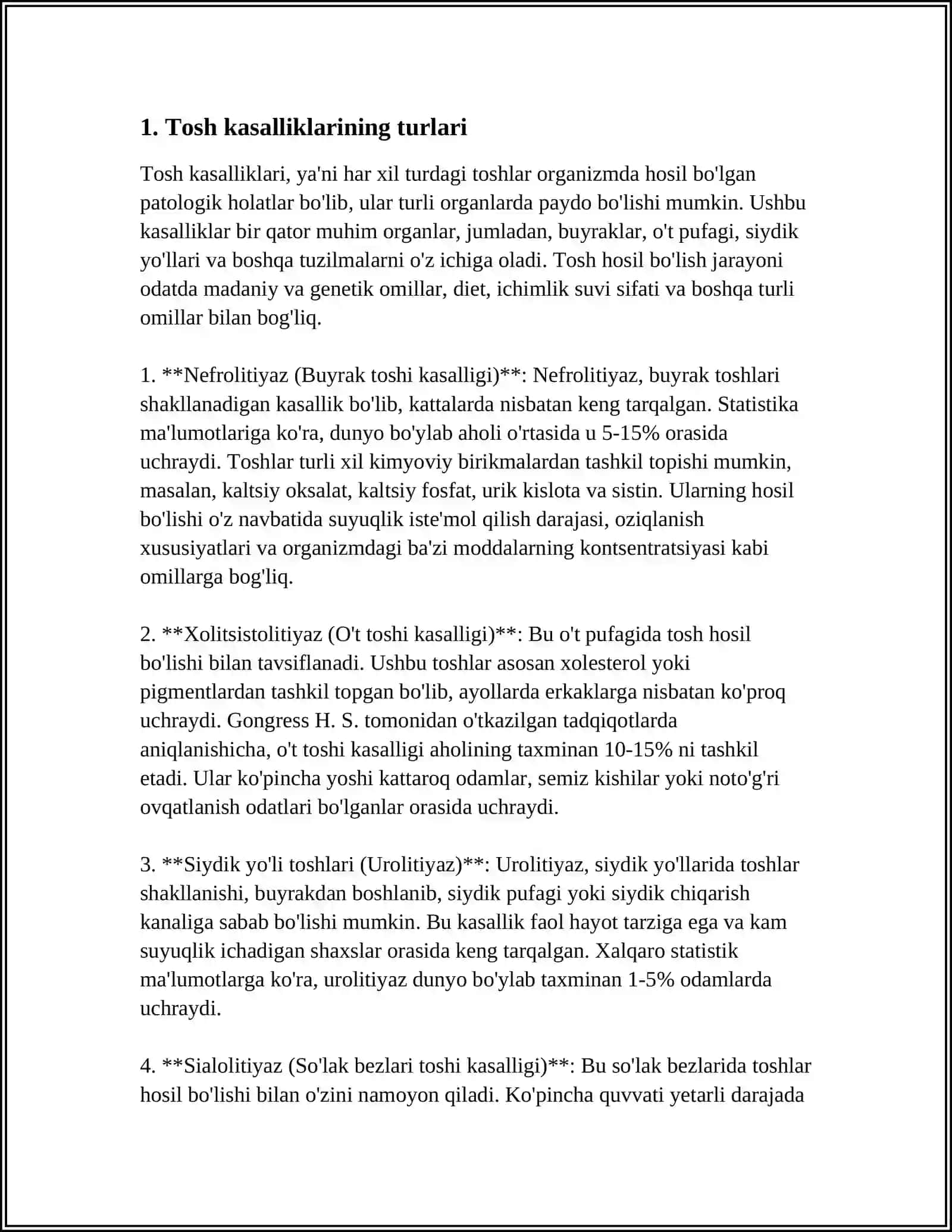 Tosh kasalliklarining kimyoviy asoslari 3