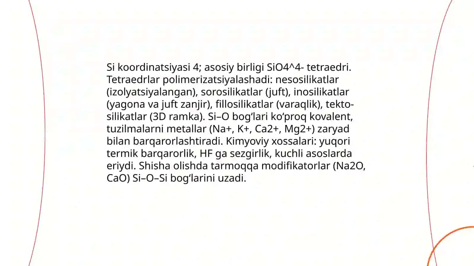 Silikat lar. Shisha olishning sanoat usuli 3